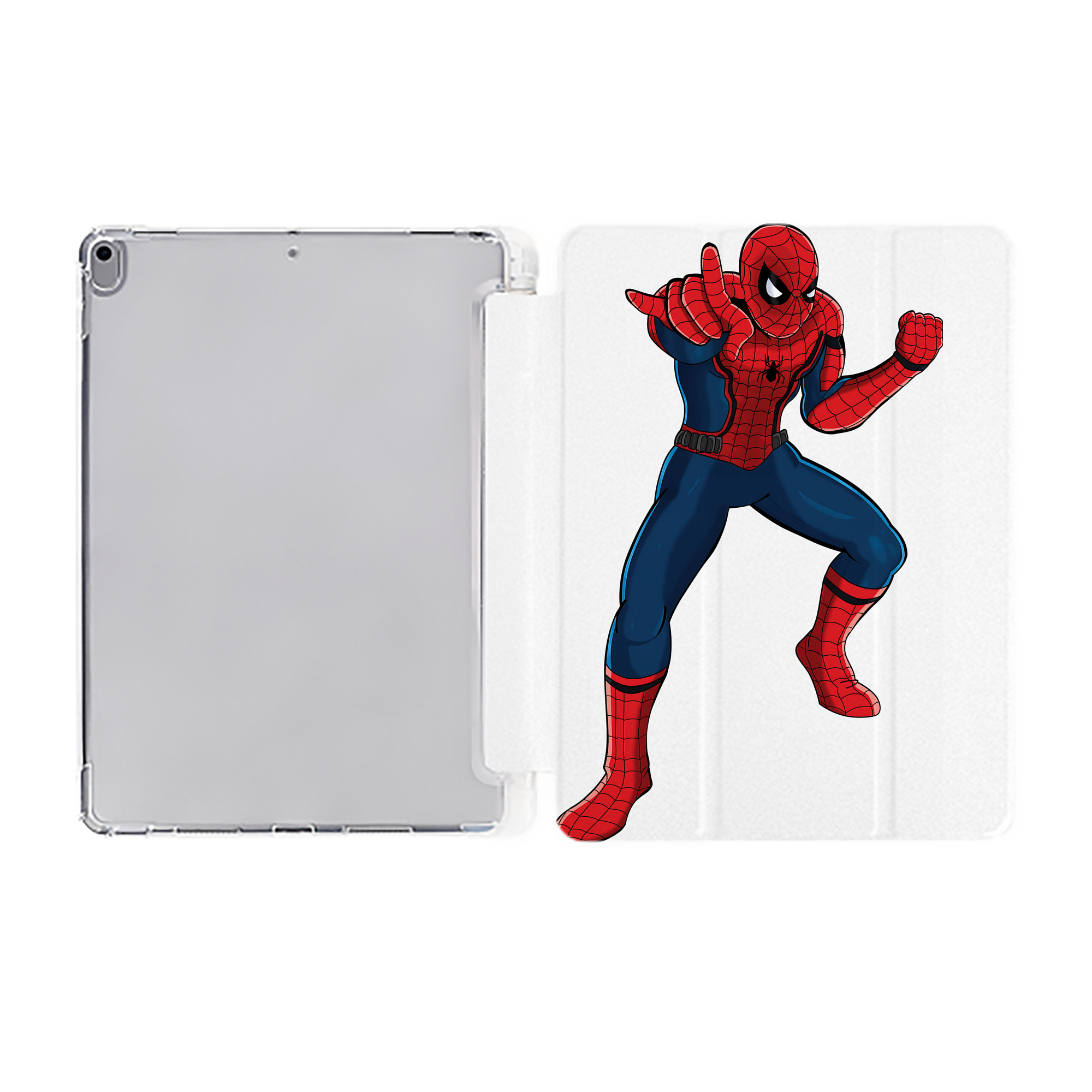 （画像用） Spider Man スパイダーマン IPad ケース ペン収納付き 三つ折りスタンド PUレザー×シリコン 対応機種9.5/10.5/10.9インチ